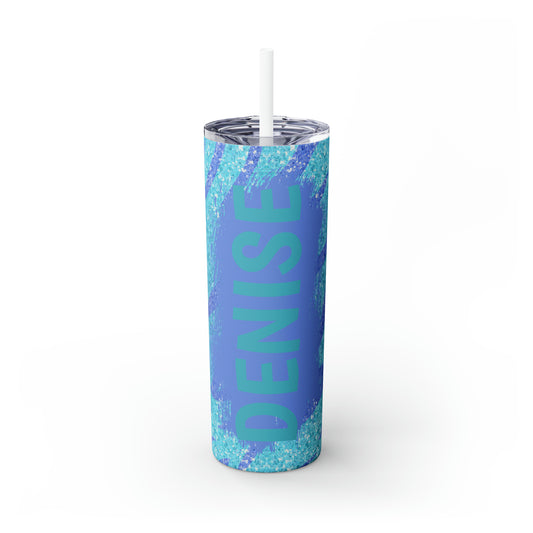 Zebra Personalized Skinny Steel Tumbler with Straw, 20oz