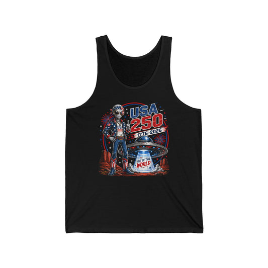 Alien Cowboy USA 250 1776 2026 Western Patriotic Basic T-Shirt - Unisex