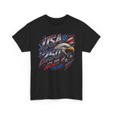 Screaming Eagle USA 250 American Thunder Grunge Patriotic Basic T-Shirt - Unisex