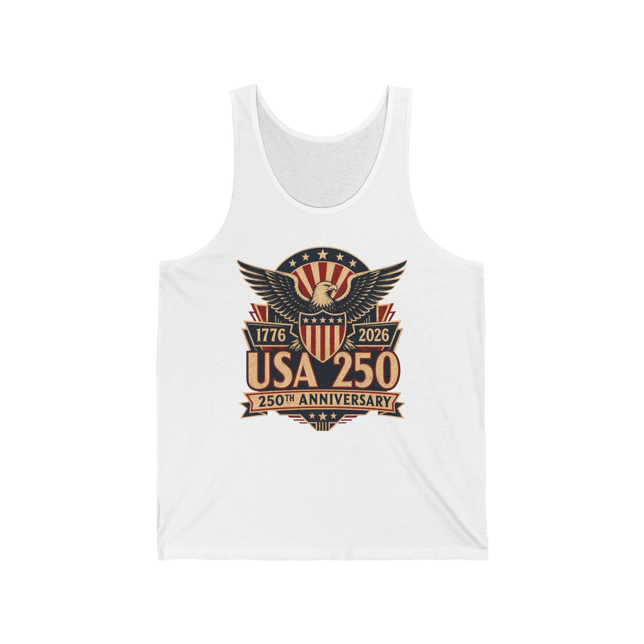 Eagle Shield Badge USA 250 Anniversary Vintage Patriotic Basic T-Shirt - Unisex