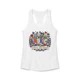 Floral America Birthday 250th Anniversary Patriotic Americana Basic Racerback Tank Top - Women's