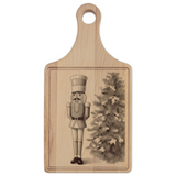 Nutcracker by Tree Engraved Wooden Cutting Board Paddle w Handle