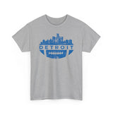 Detroit Football Skyline Blue Basic T-Shirt - Unisex