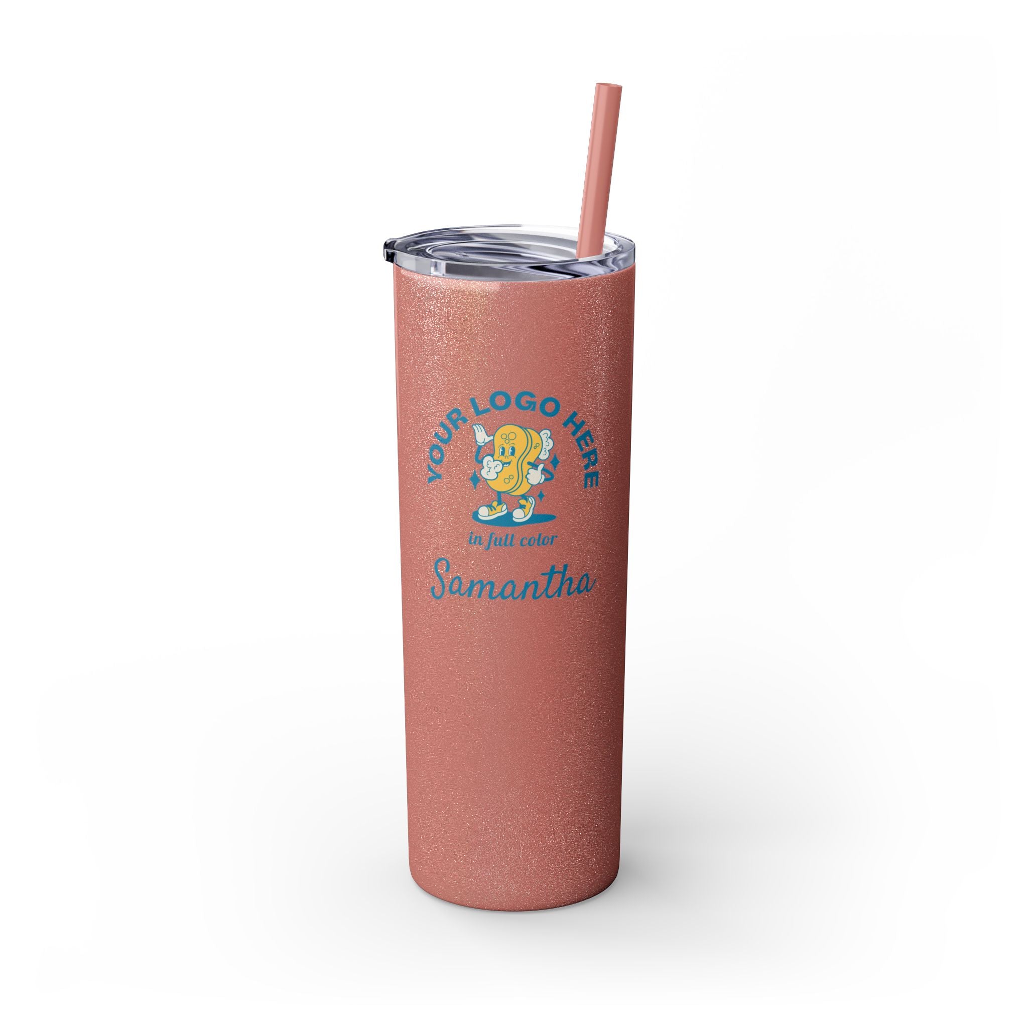 Personalized Skinny Tumbler with Straw - 20oz - Your Logo, Your Brand