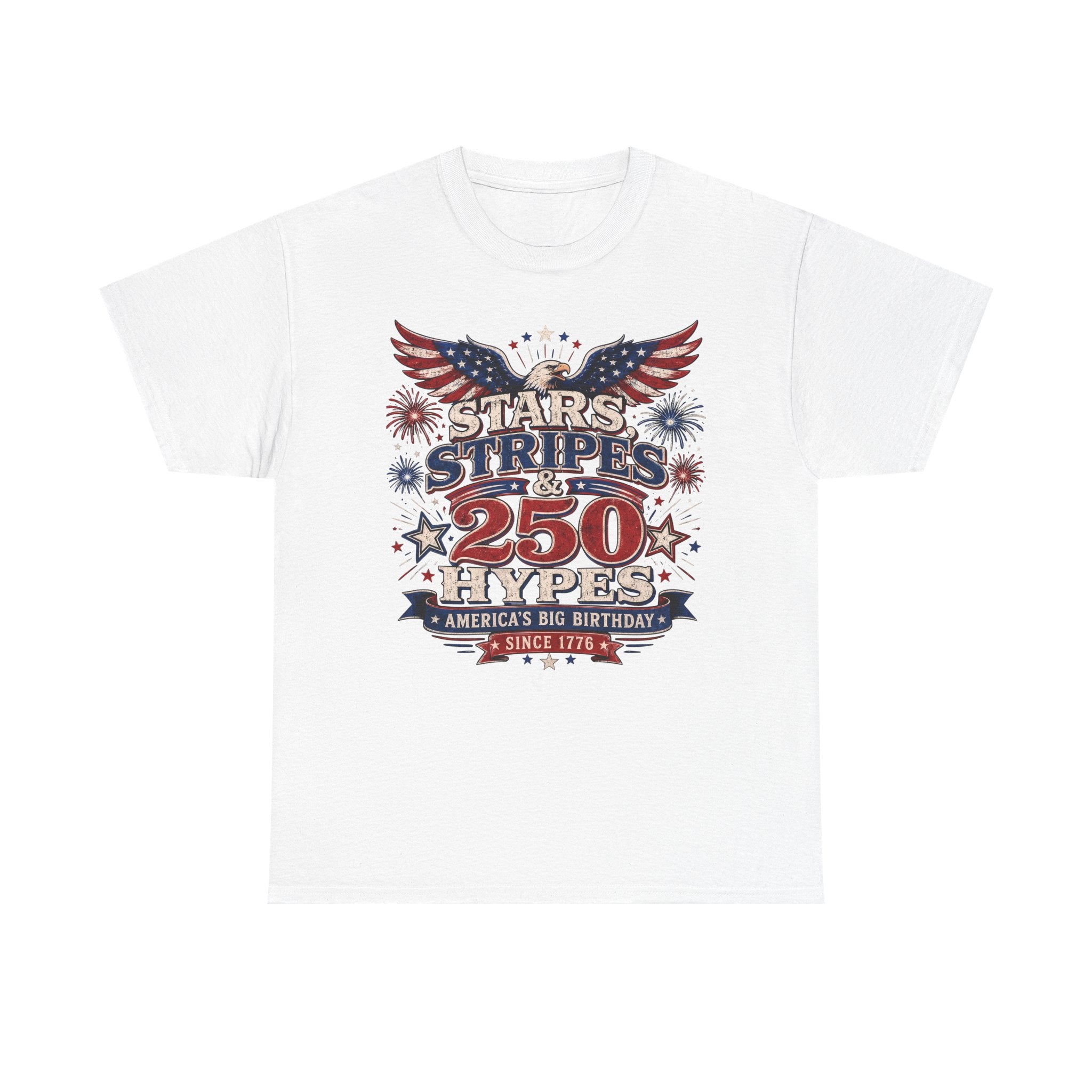 Stars Stripes Hypes 250th Anniversary Retro Patriotic Basic T-Shirt - Unisex