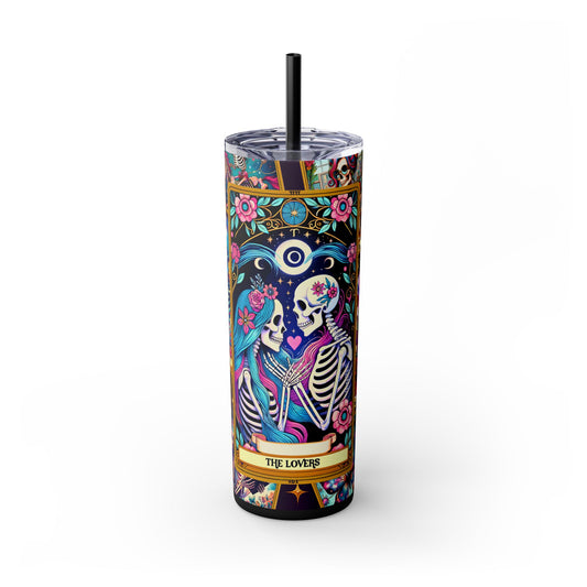 The Lovers 2 Skinny Steel Tumbler with Straw, 20oz