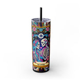The Lovers 2 Skinny Steel Tumbler with Straw, 20oz