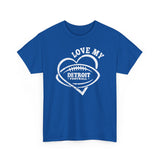Love Detroit Football White Basic T-Shirt - Unisex