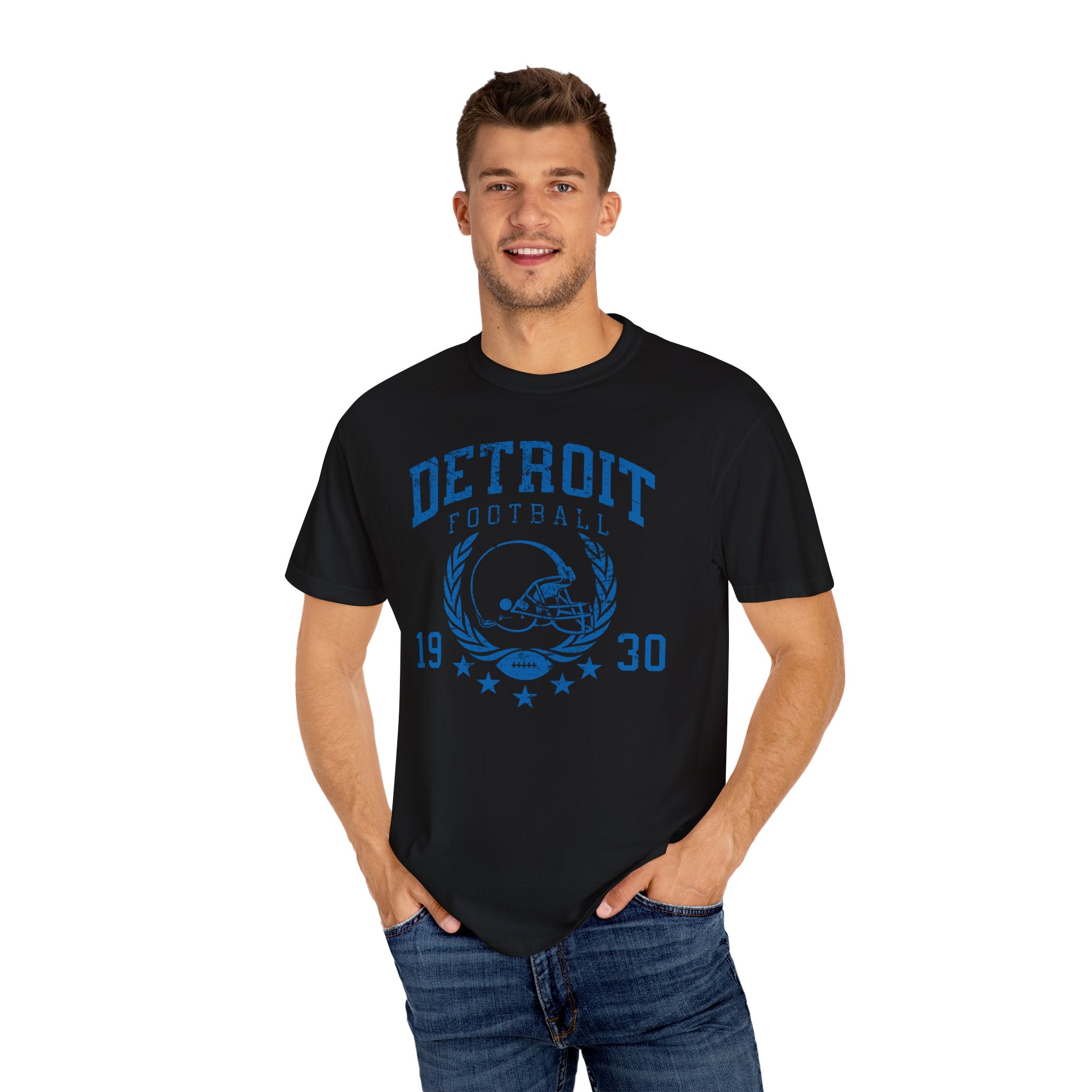 Detroit Football 1930 Blue Premium T-Shirt - Unisex