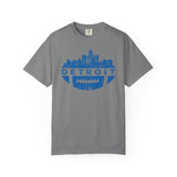 Detroit Football Skyline Blue Premium T-Shirt - Unisex