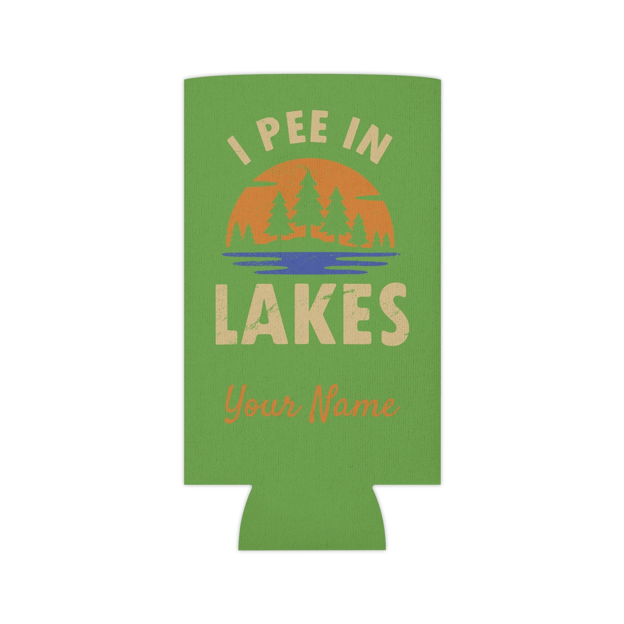 Can Cooler - Skinny - I Pee In Lakes Retro Sun