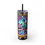 True Crime Junkie 1 Skinny Steel Tumbler with Straw, 20oz