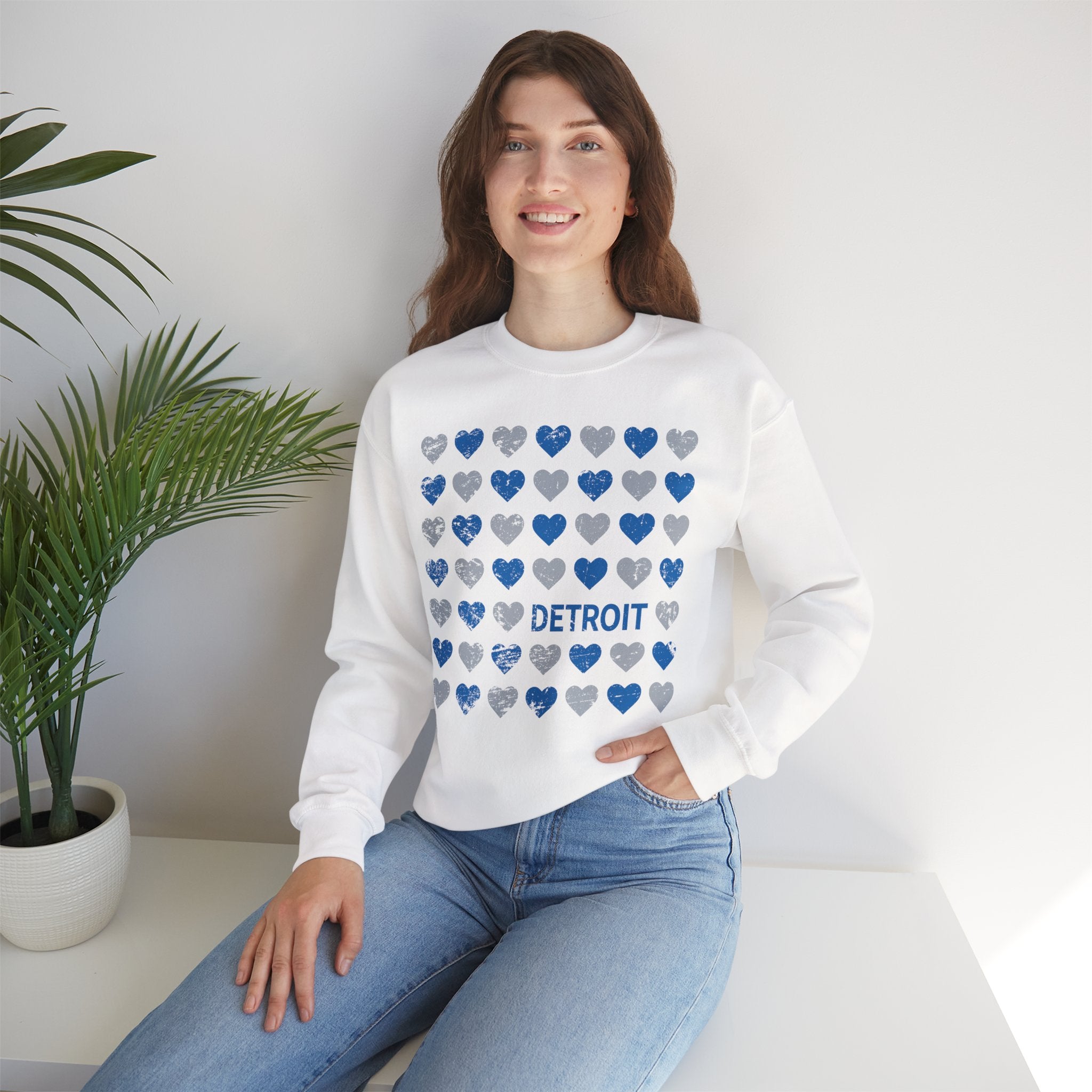 Detroit Hearts Crewneck Sweatshirt - Unisex