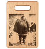 Santa Walking with Gift Sack Personalized Engraved Wooden Cutting Board Rectangle Handle