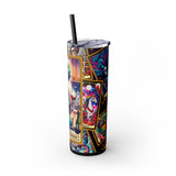The Drunk Housewife 1 Skinny Steel Tumbler with Straw, 20oz