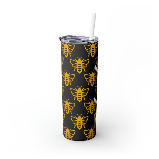 Bees Personalized Skinny Steel Tumbler with Straw, 20oz