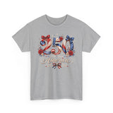 Rose Bow America 250 1776 2026 Floral Patriotic Basic T-Shirt - Unisex