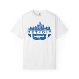 Detroit Football Skyline Blue Premium T-Shirt - Unisex