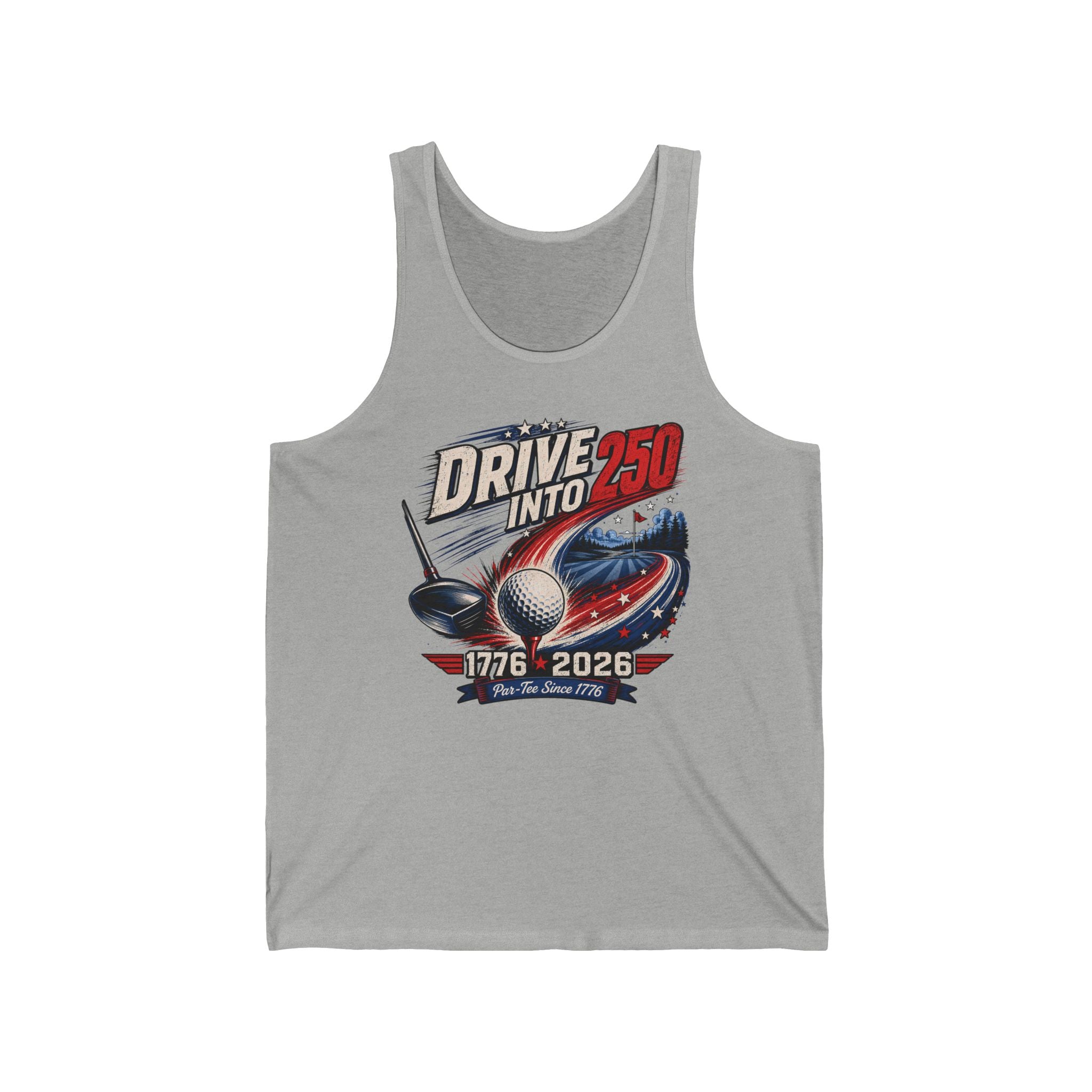 Golf Drive Into 250 1776 2026 Retro Patriotic Basic T-Shirt - Unisex