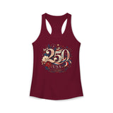 Ornate Floral 250 USA 250 Anniversary Patriotic Americana Basic Racerback Tank Top - Women's