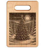 Christmas Tree Engraved Wooden Cutting Board Rectangle Handle