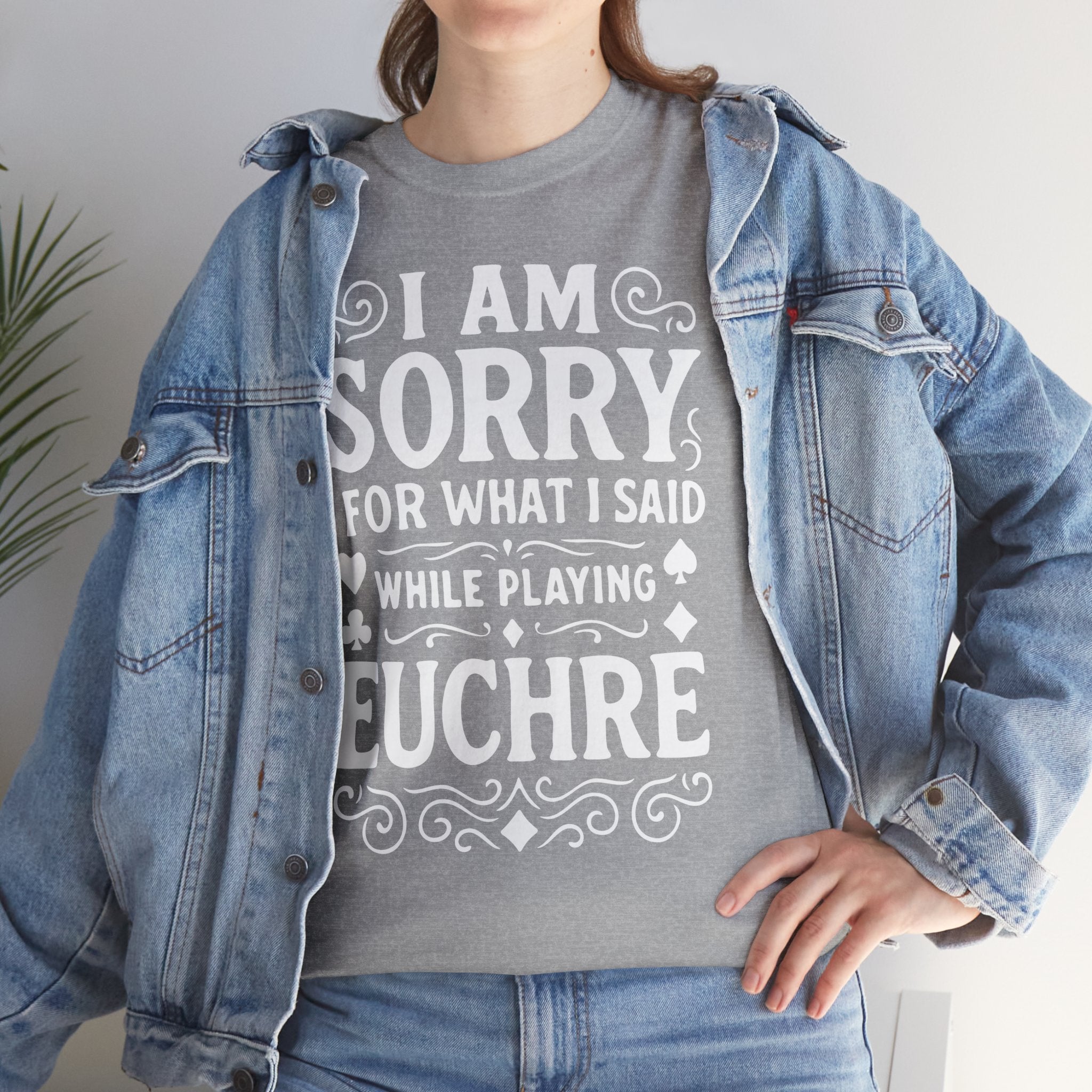 I am Sorry For What I Said While Playing Euchre White Basic T-Shirt - Unisex