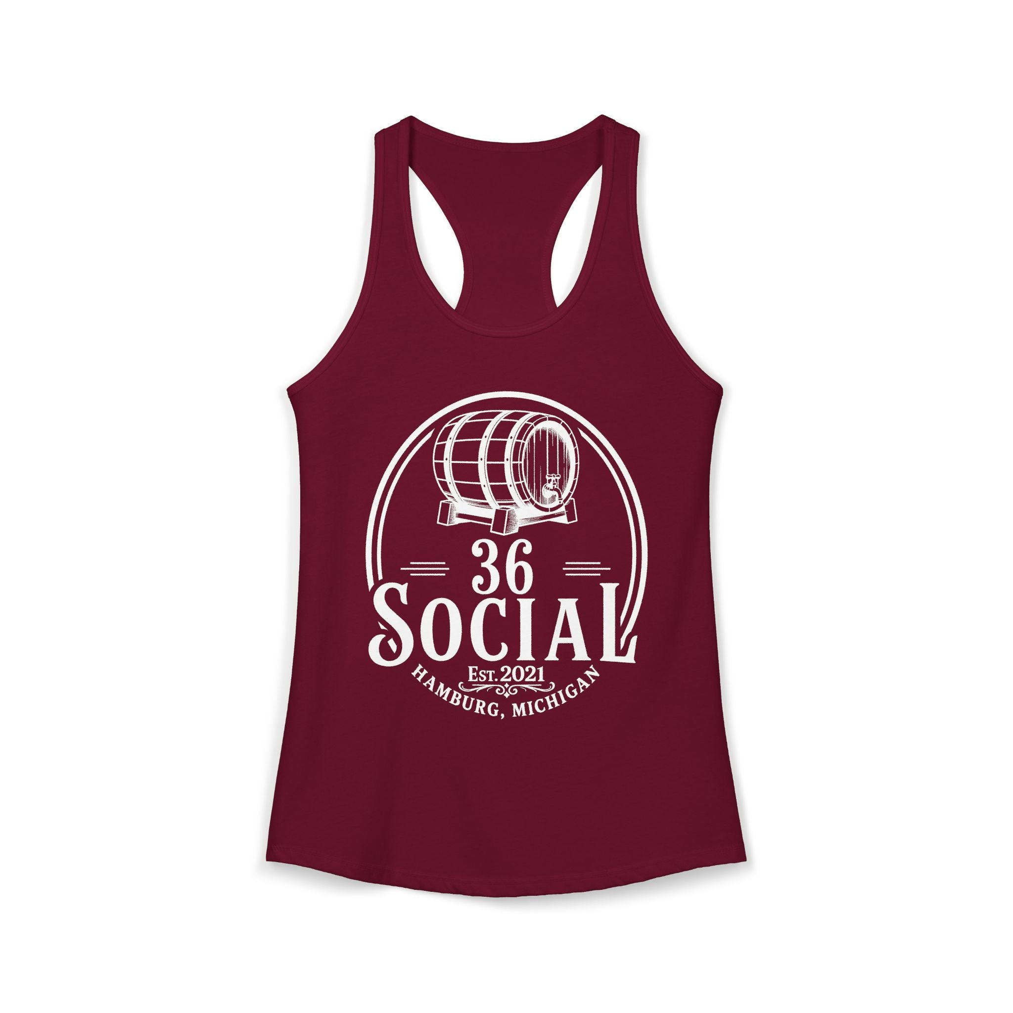 36 Social Logo 2 Black SL Basic Racerback Tank Top - Women's