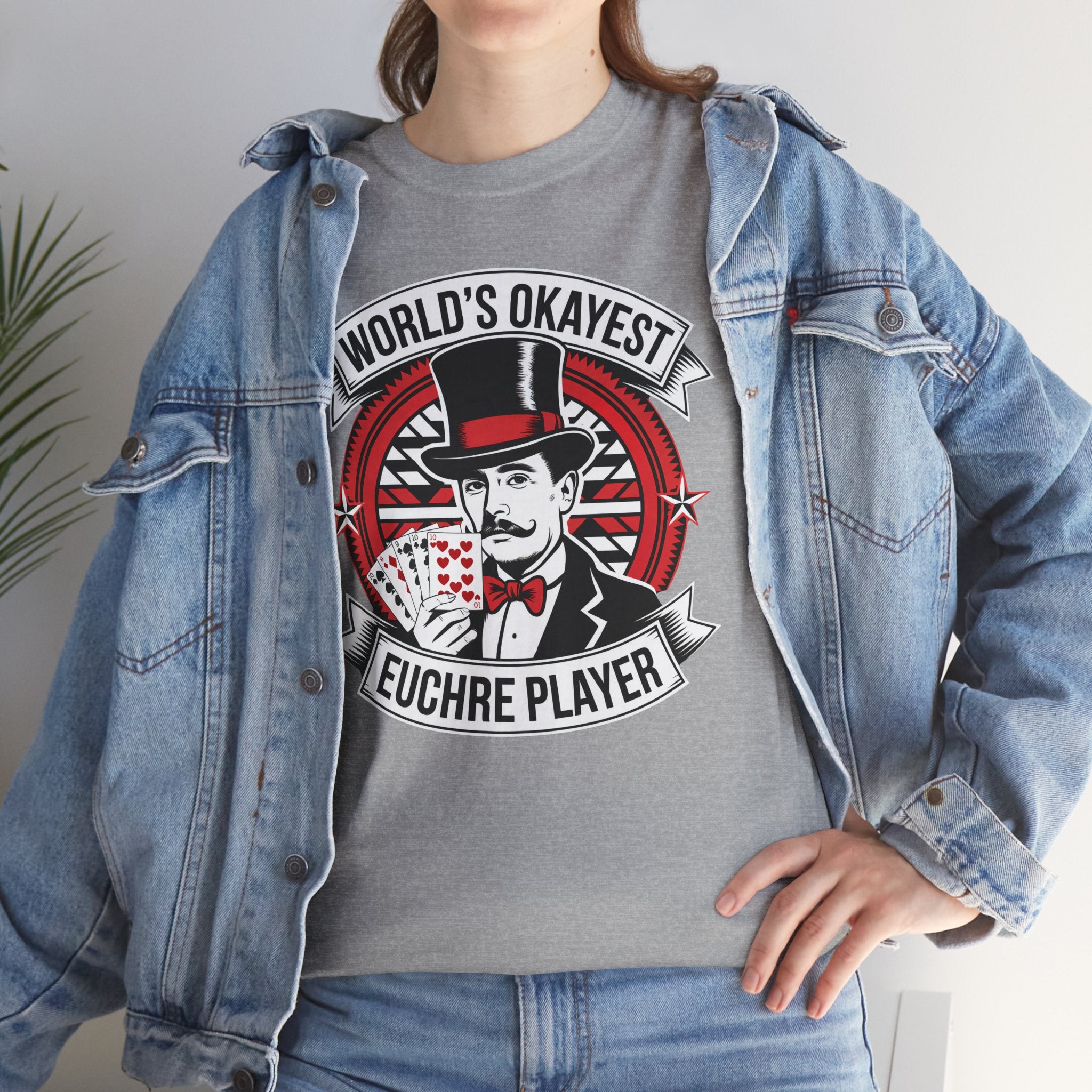 Worlds Okayest Euchre Player 2 Basic T-Shirt - Unisex