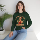 Holiday Spirit In A Glass Cocktails Crewneck Sweatshirt - Unisex
