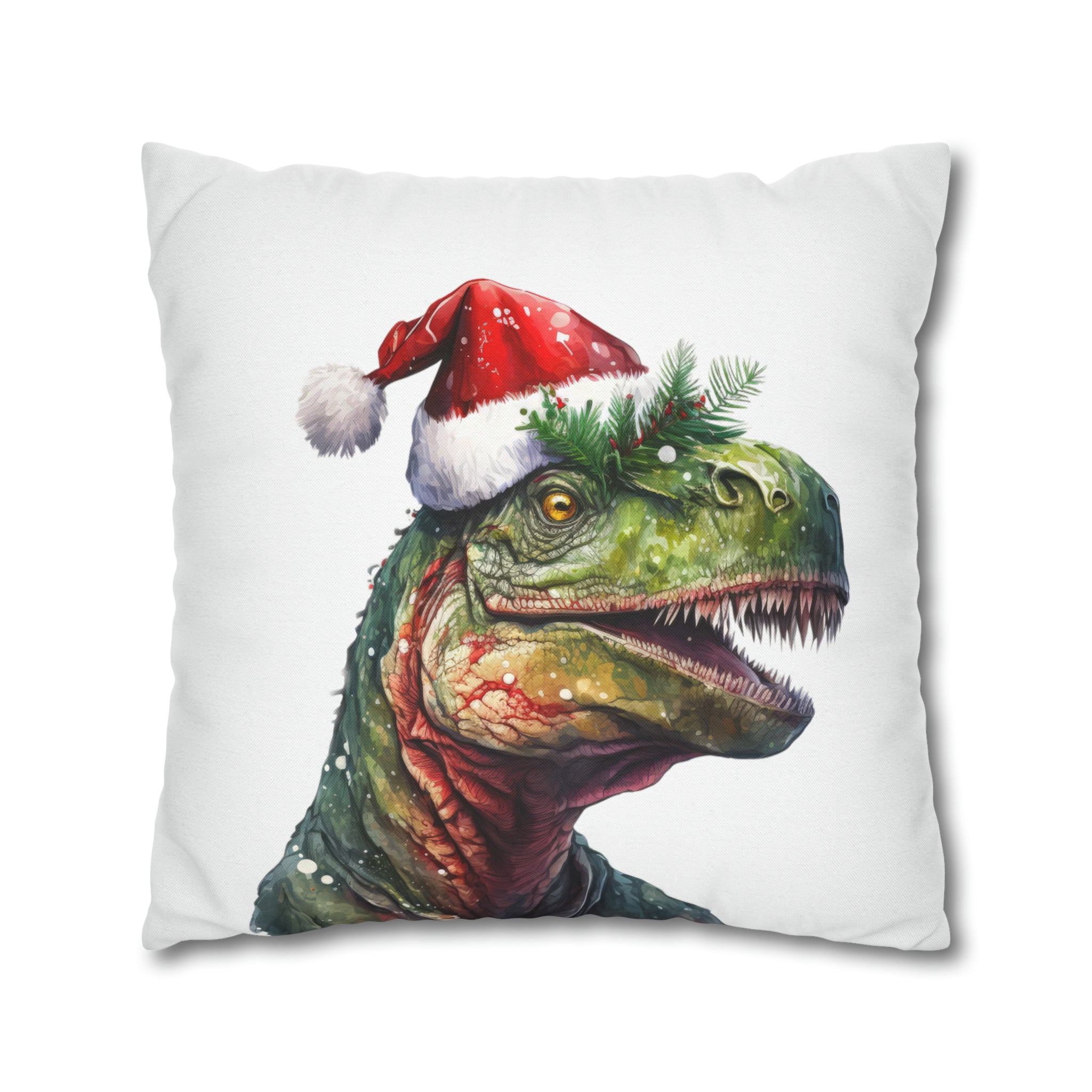 Christmas T Rex Square Pillow Case