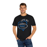 Love Detroit Football Blue & Gray Premium T-Shirt - Unisex
