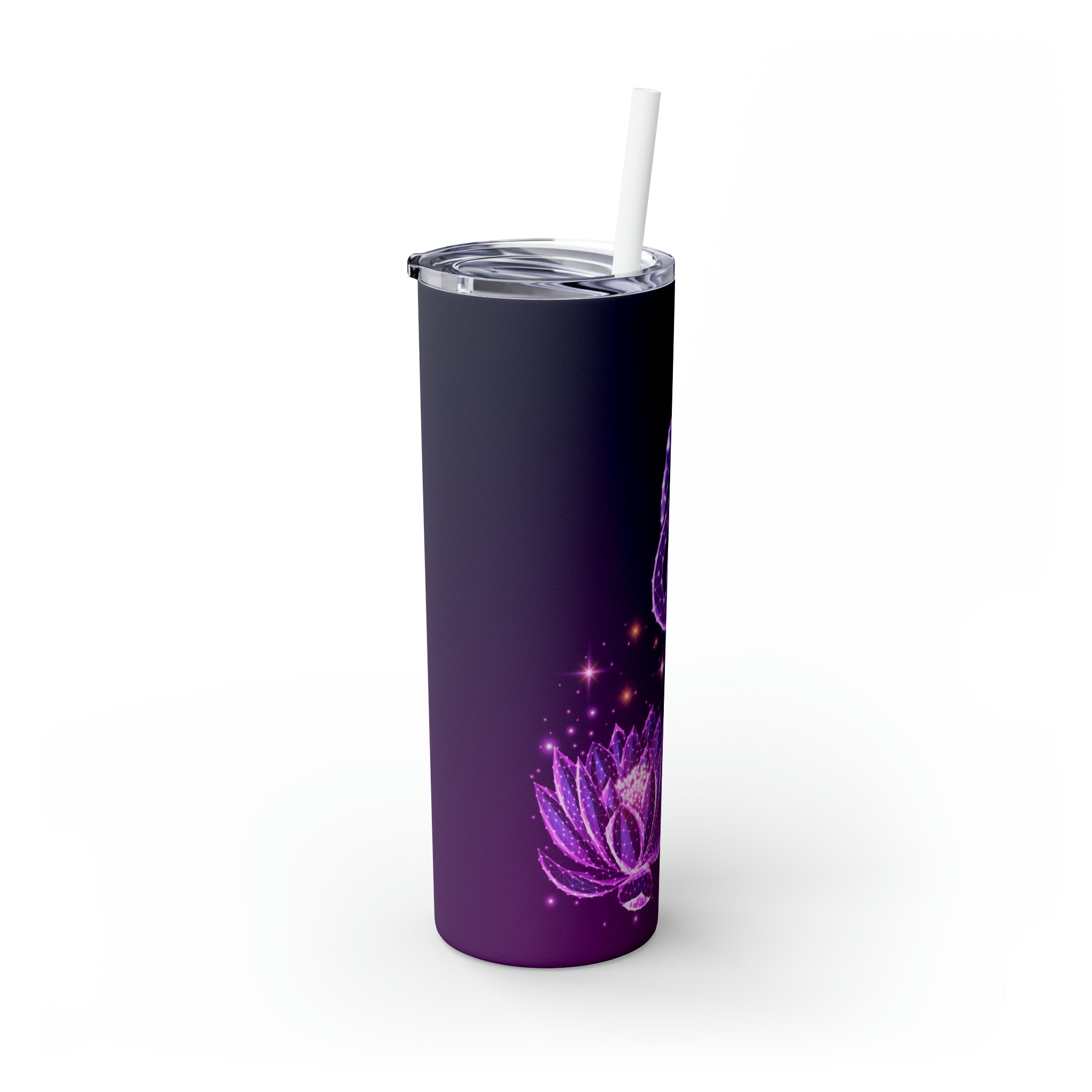 Flamingo Lotus Skinny Steel Tumbler with Straw, 20oz