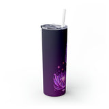 Flamingo Lotus Skinny Steel Tumbler with Straw, 20oz