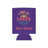 Can Cooler - Regular - I Pee In Lakes Retro Beach Color