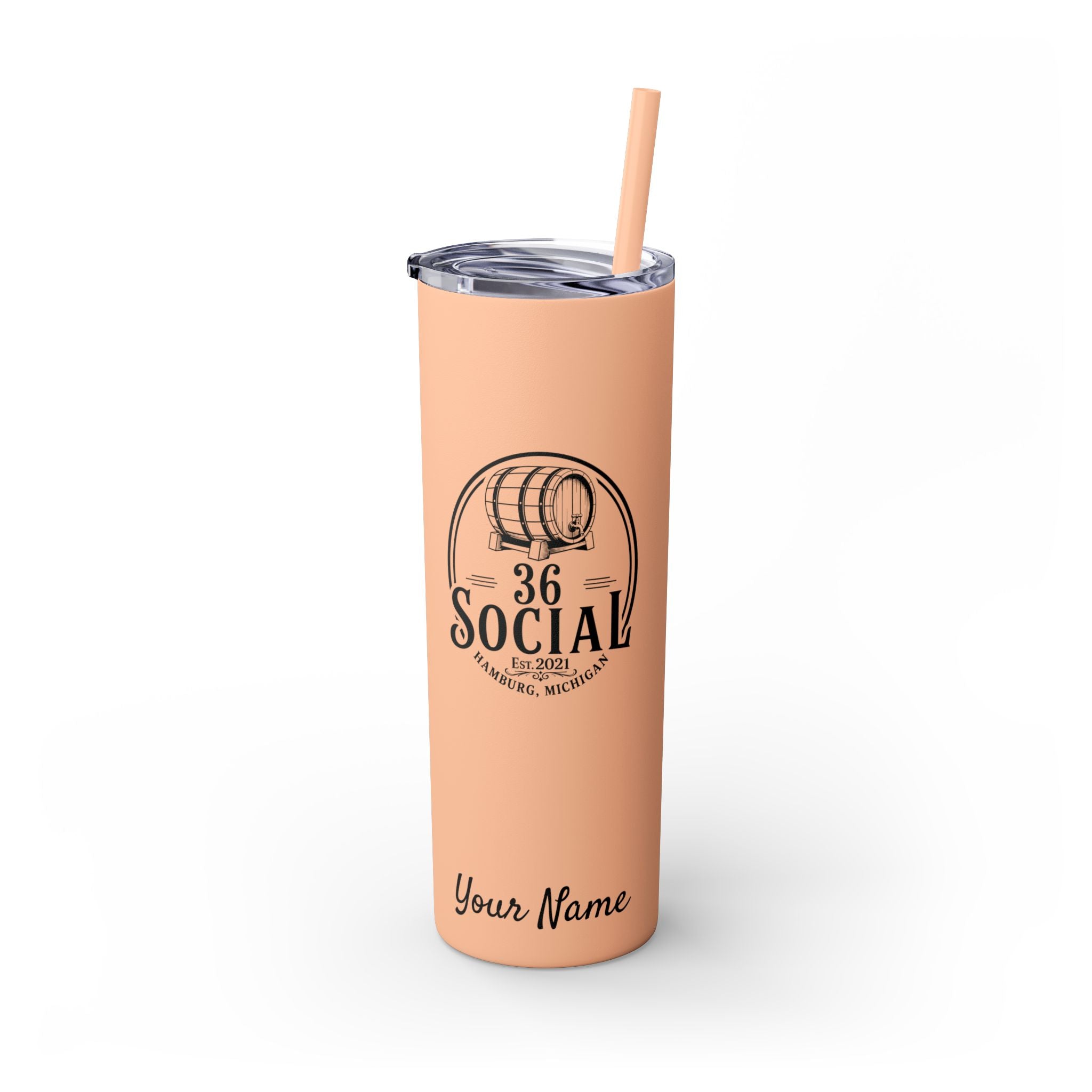 Skinny Steel Tumbler with Straw - 20oz - 36 Social