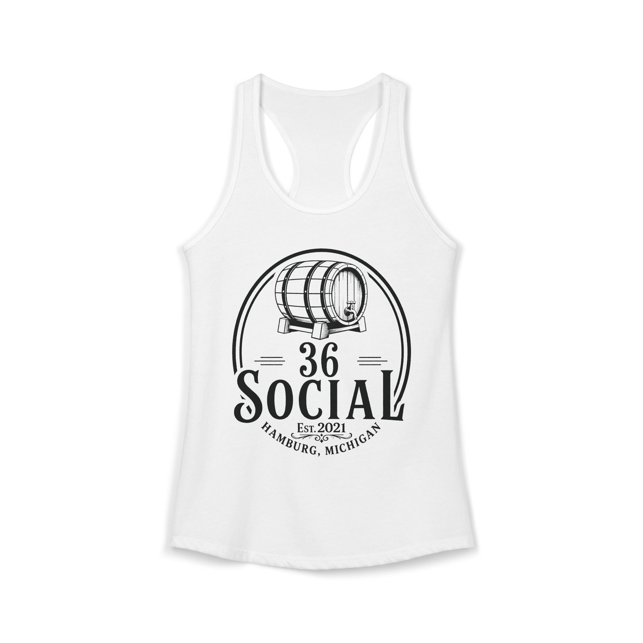 36 Social Logo 2 Black SL Basic Racerback Tank Top - Women's