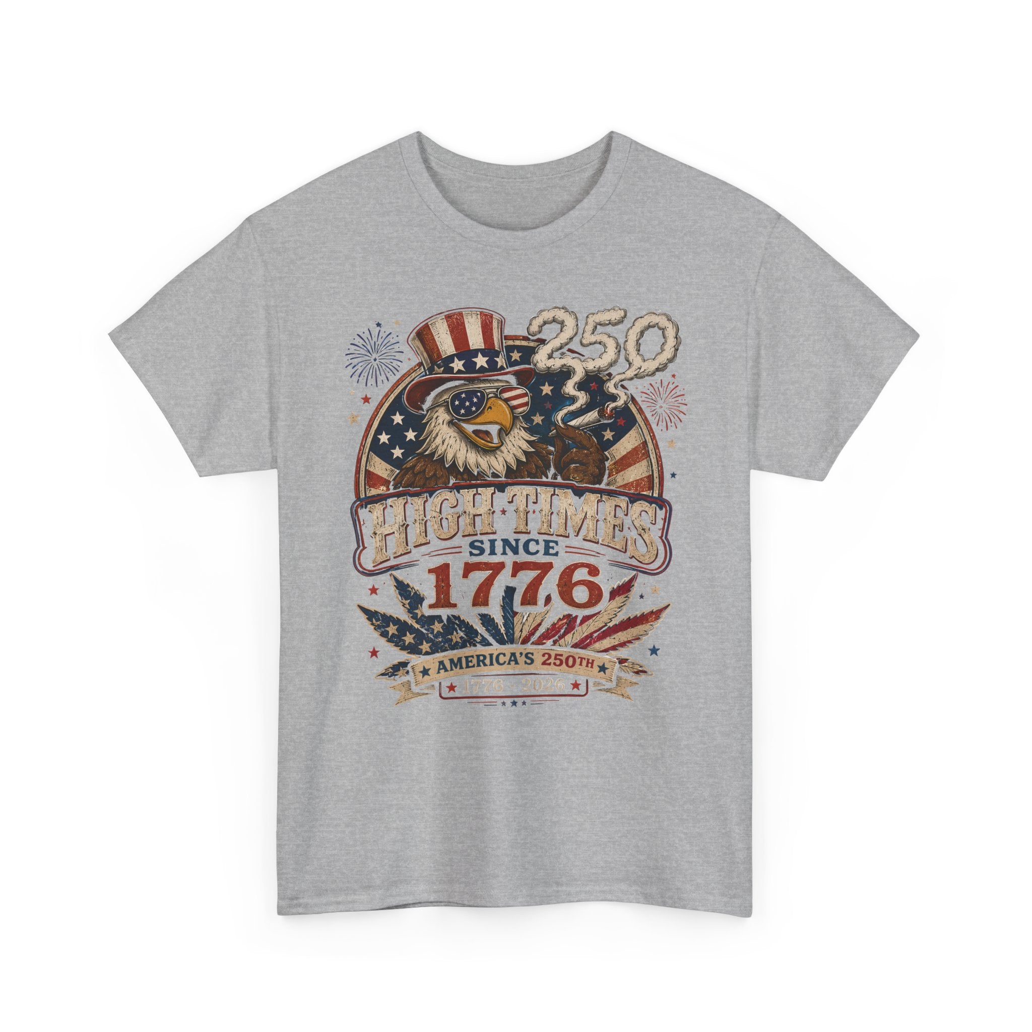 Stoned Eagle 1776 2026 Funny Patriotic Americana Basic T-Shirt - Unisex