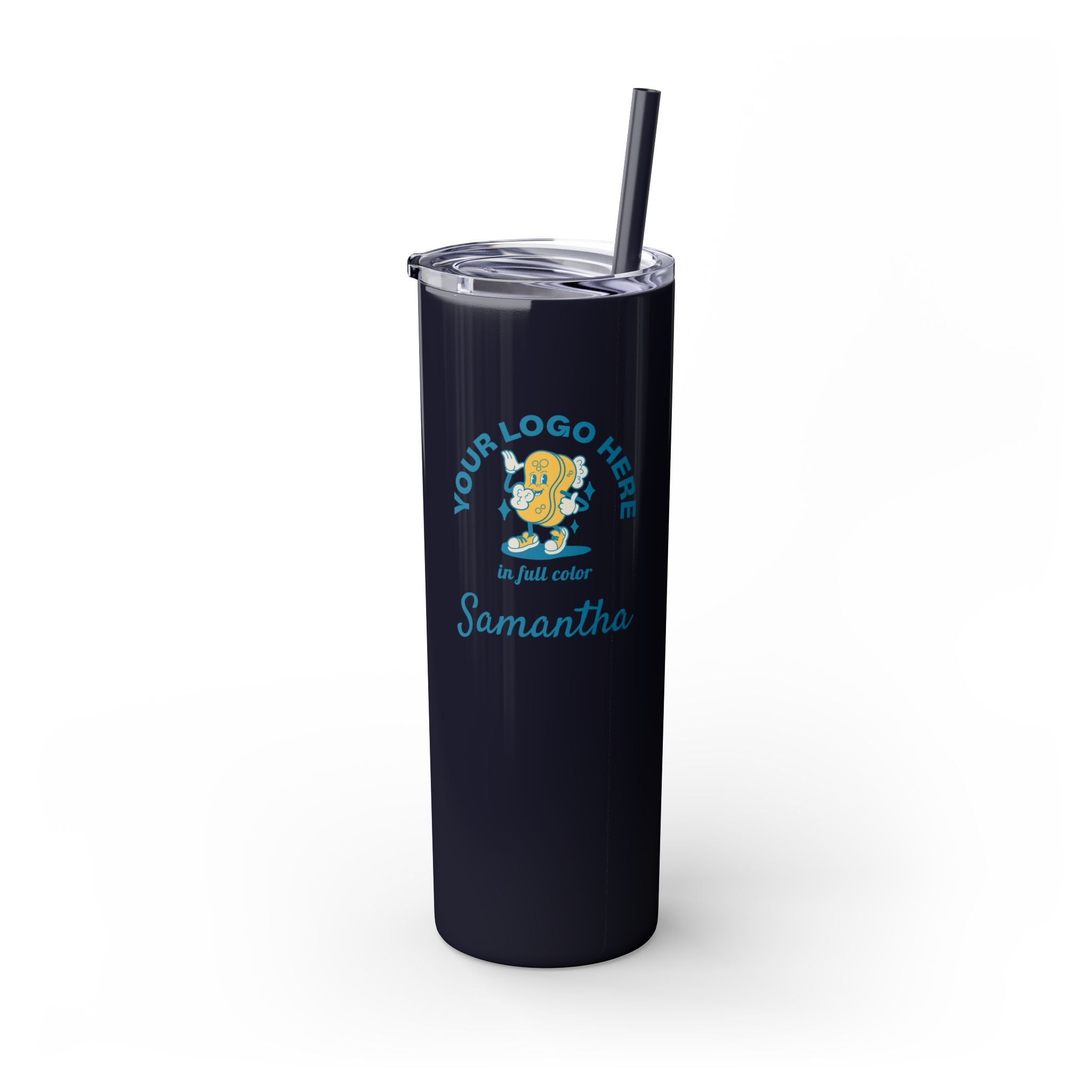 Personalized Skinny Tumbler with Straw - 20oz - Your Logo, Your Brand