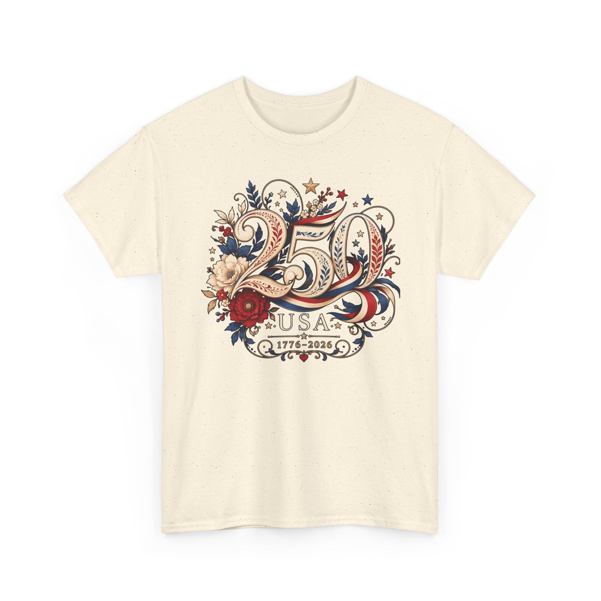Ornate Floral 250 USA 250 Anniversary Patriotic Americana USA 250 Basic T-Shirt - Unisex