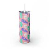 Skulls Personalized Skinny Steel Tumbler with Straw, 20oz