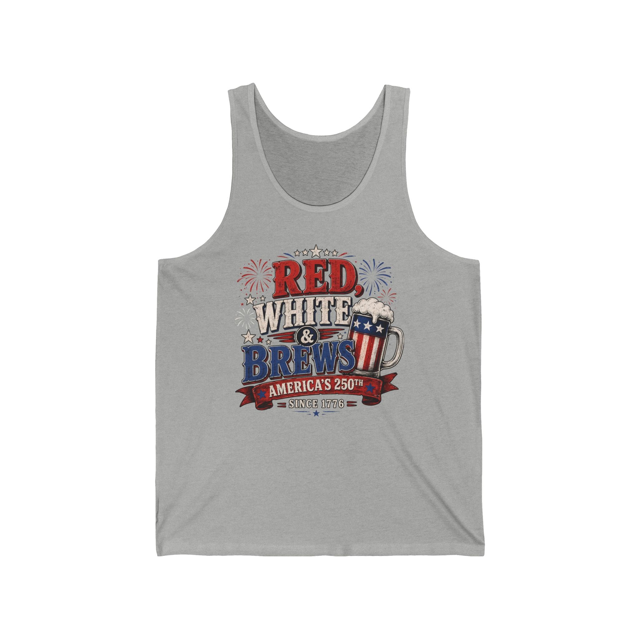Beer Mug Red White Brews 250th Anniversary Patriotic Basic T-Shirt - Unisex