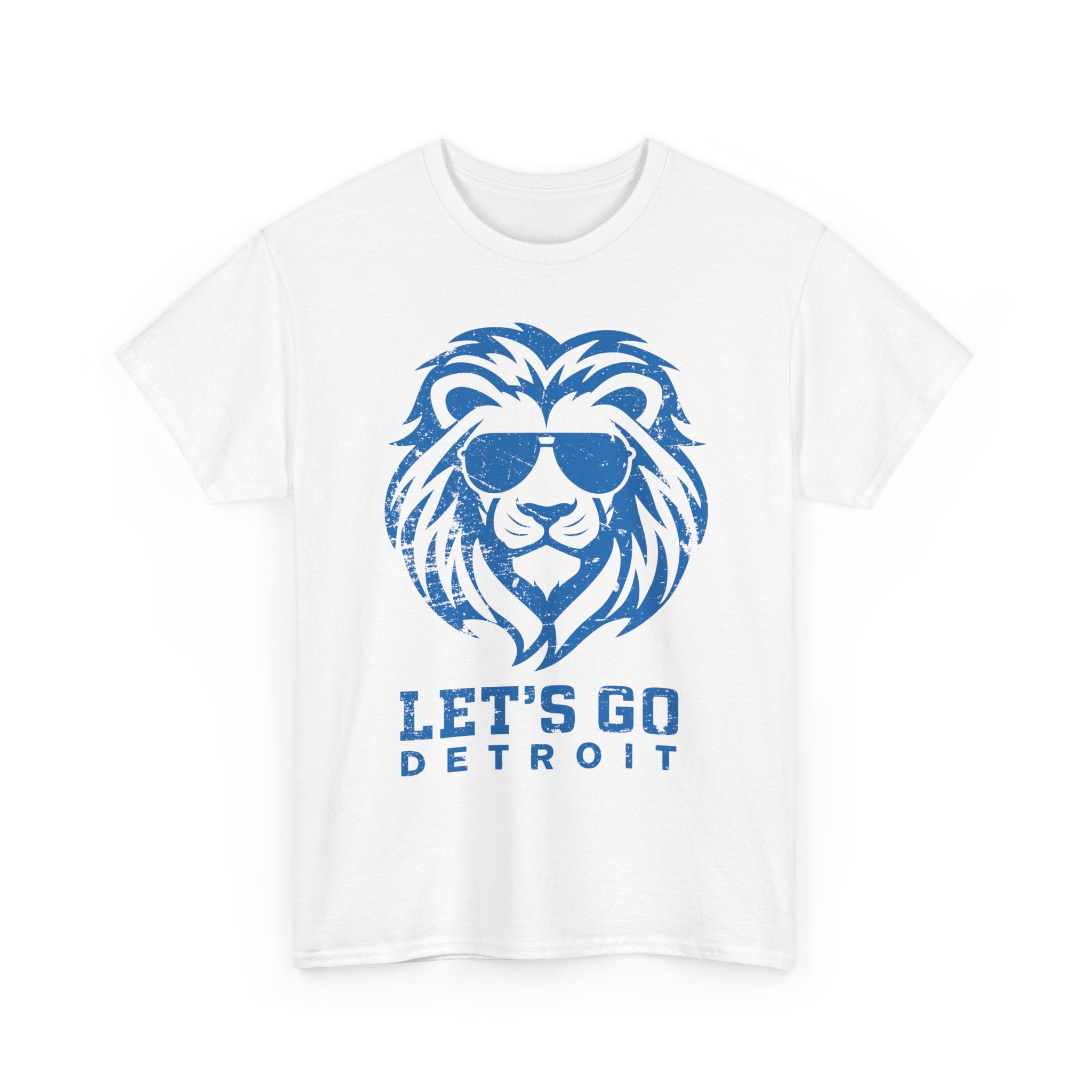 Let's Go Detroit Lion Blue Basic T-Shirt - Unisex
