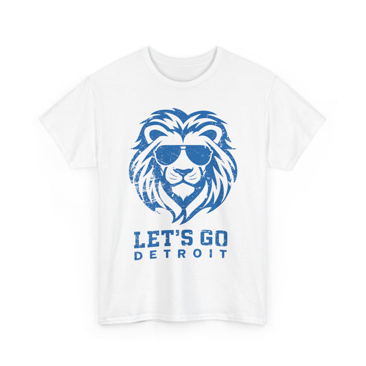 Let's Go Detroit Lion Blue Basic T-Shirt - Unisex