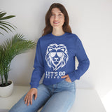 Let's Go Detroit Lion White Crewneck Sweatshirt - Unisex
