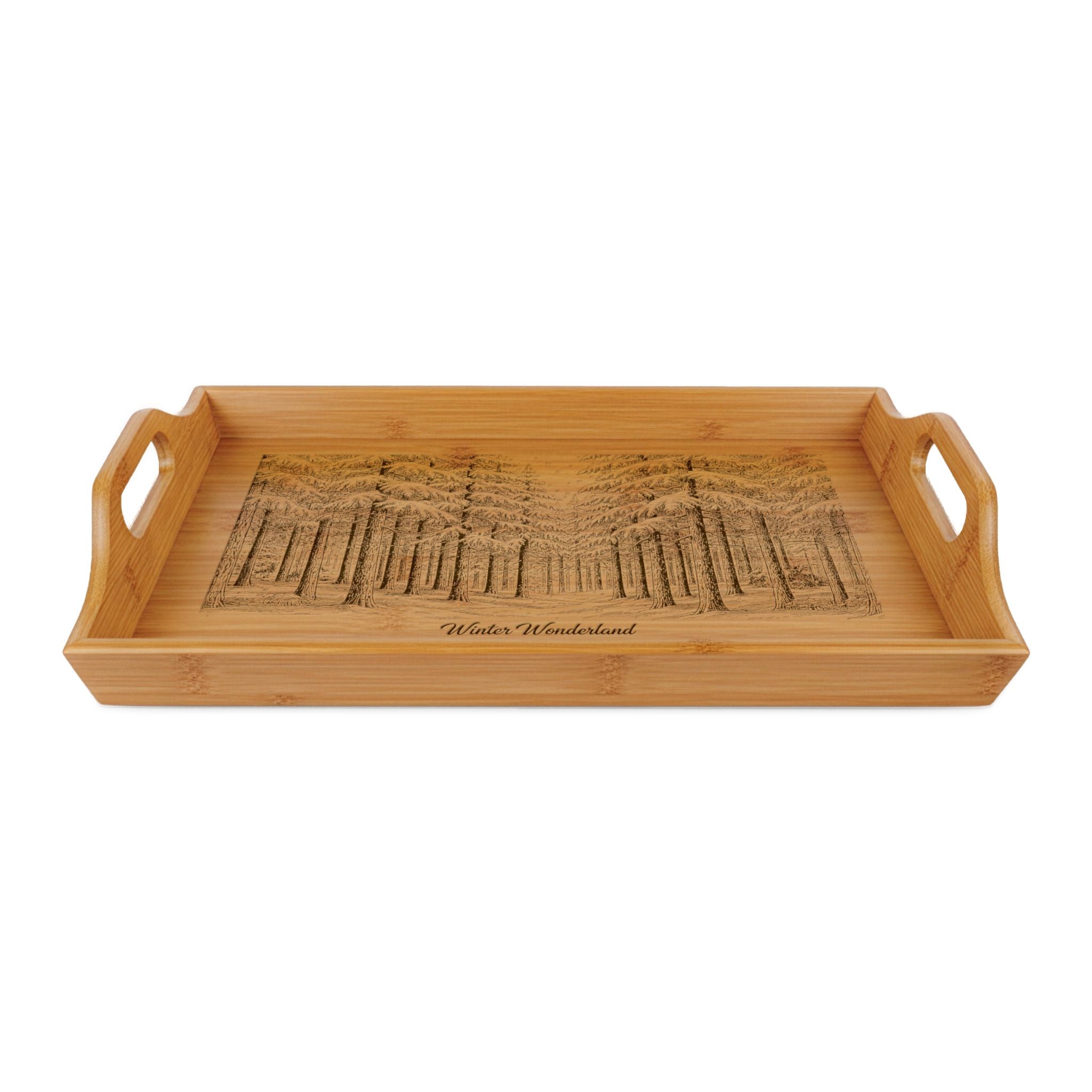 Winter Wonderland Forest Engraved Bamboo Serving Tray
