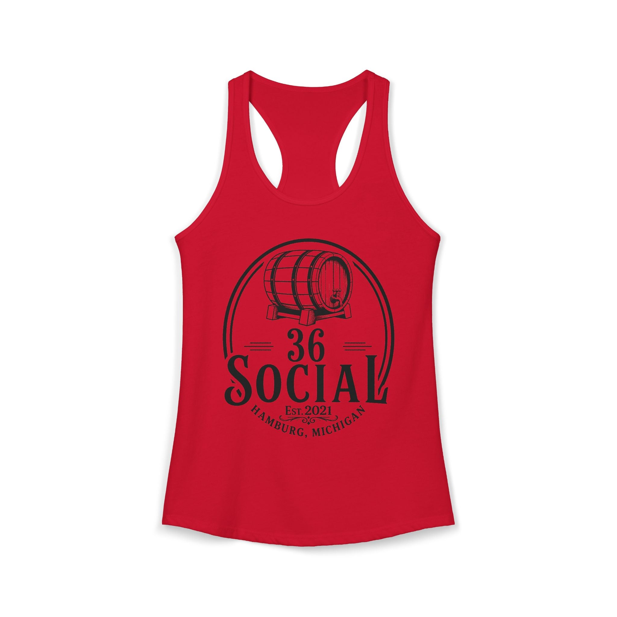 36 Social Logo 2 Black SL Basic Racerback Tank Top - Women's