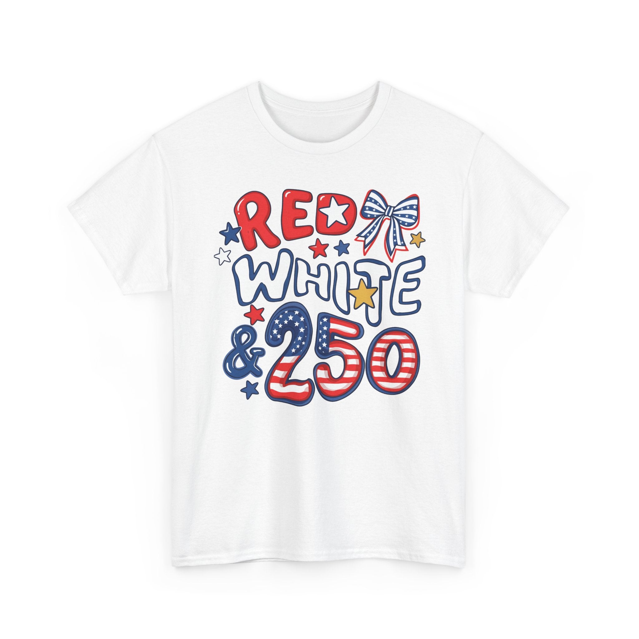 Red White Blue Bow 250 Anniversary Patriotic Americana Basic T-Shirt - Unisex