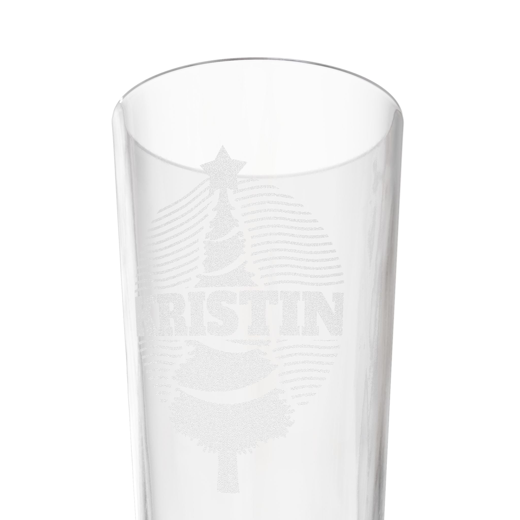 Christmas Tree Name Personalized Engraved 16oz Pint Mixing Glass