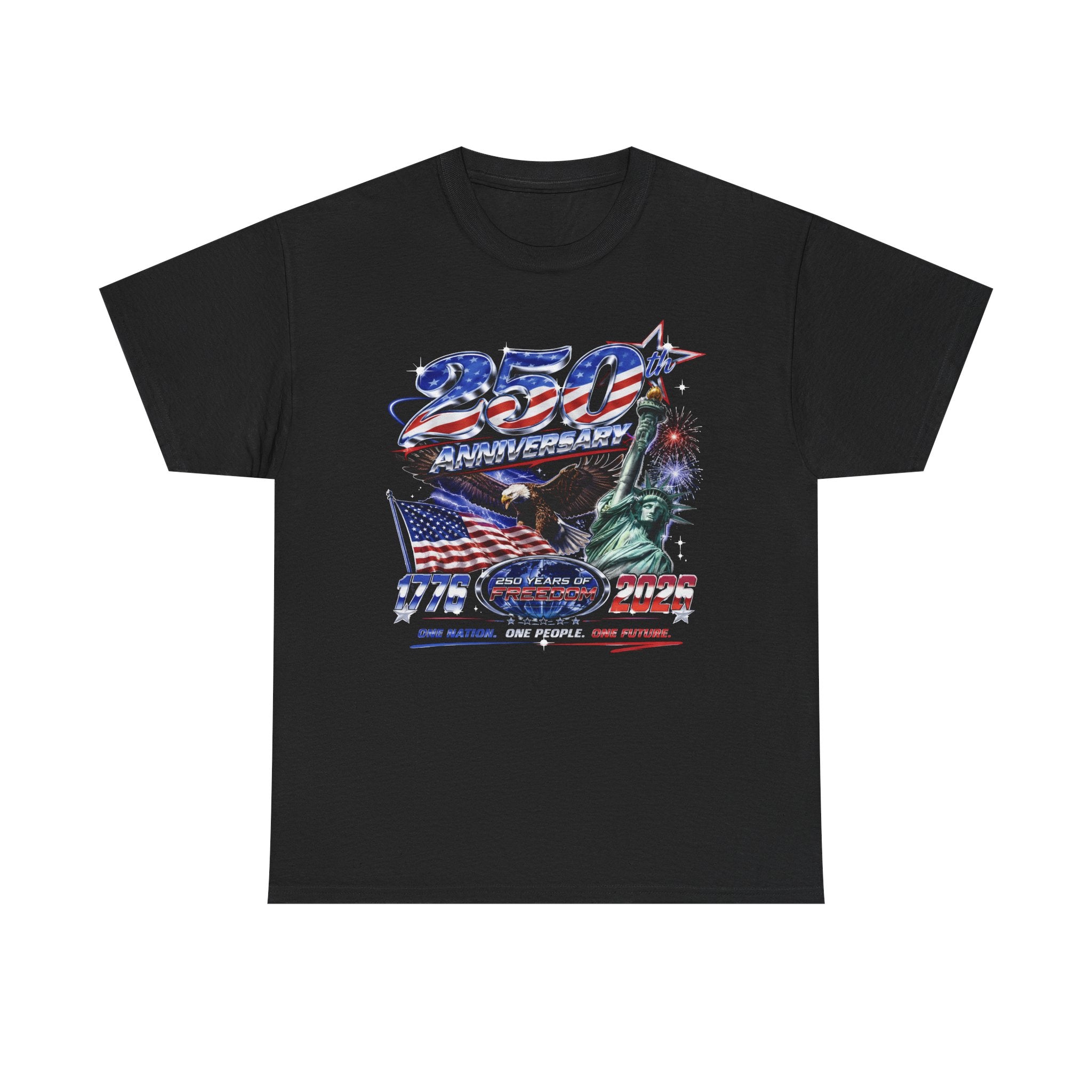 Statue Eagle America 250th Anniversary Patriotic Fireworks Basic T-Shirt - Unisex