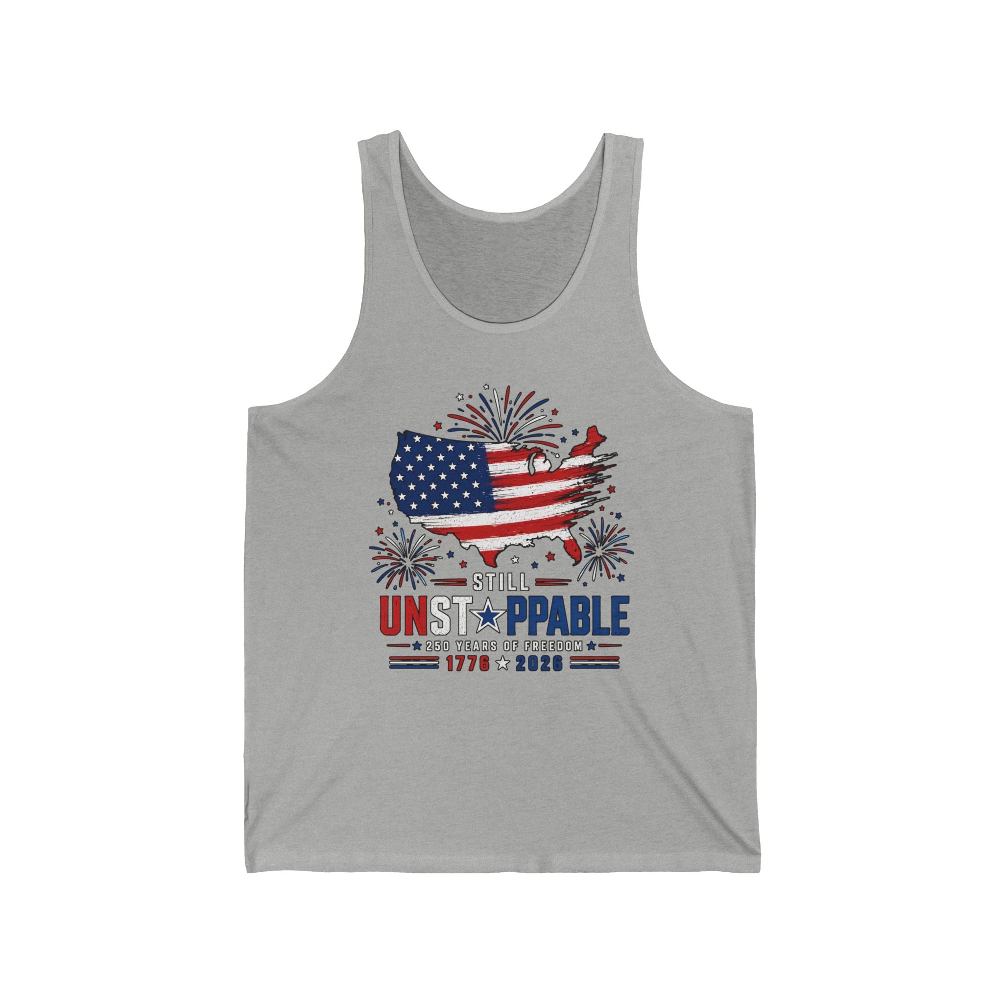 Brush Flag Still Unstoppable 250 Years Freedom Patriotic Basic T-Shirt - Unisex